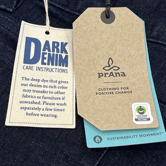 Prana Jeans NEW Mens 28x32 Blue Dark Rinse Hillgard Slim Fit Tapered Leg Organic - Picture 12 of 13